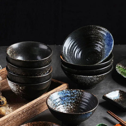 Handcrafted Stoneware Japanese Rice Bowl