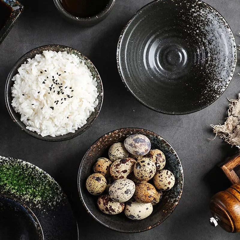 Handcrafted Stoneware Japanese Rice Bowl