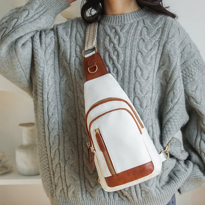 Stylish Leather Crossbody Backpack