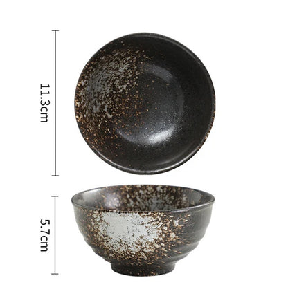 Handcrafted Stoneware Japanese Rice Bowl