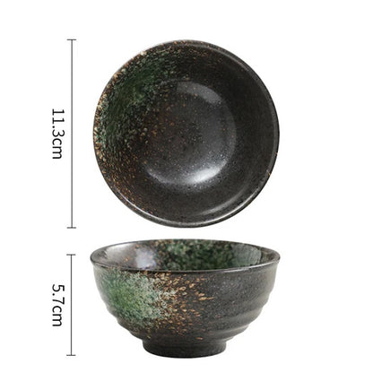 Handcrafted Stoneware Japanese Rice Bowl